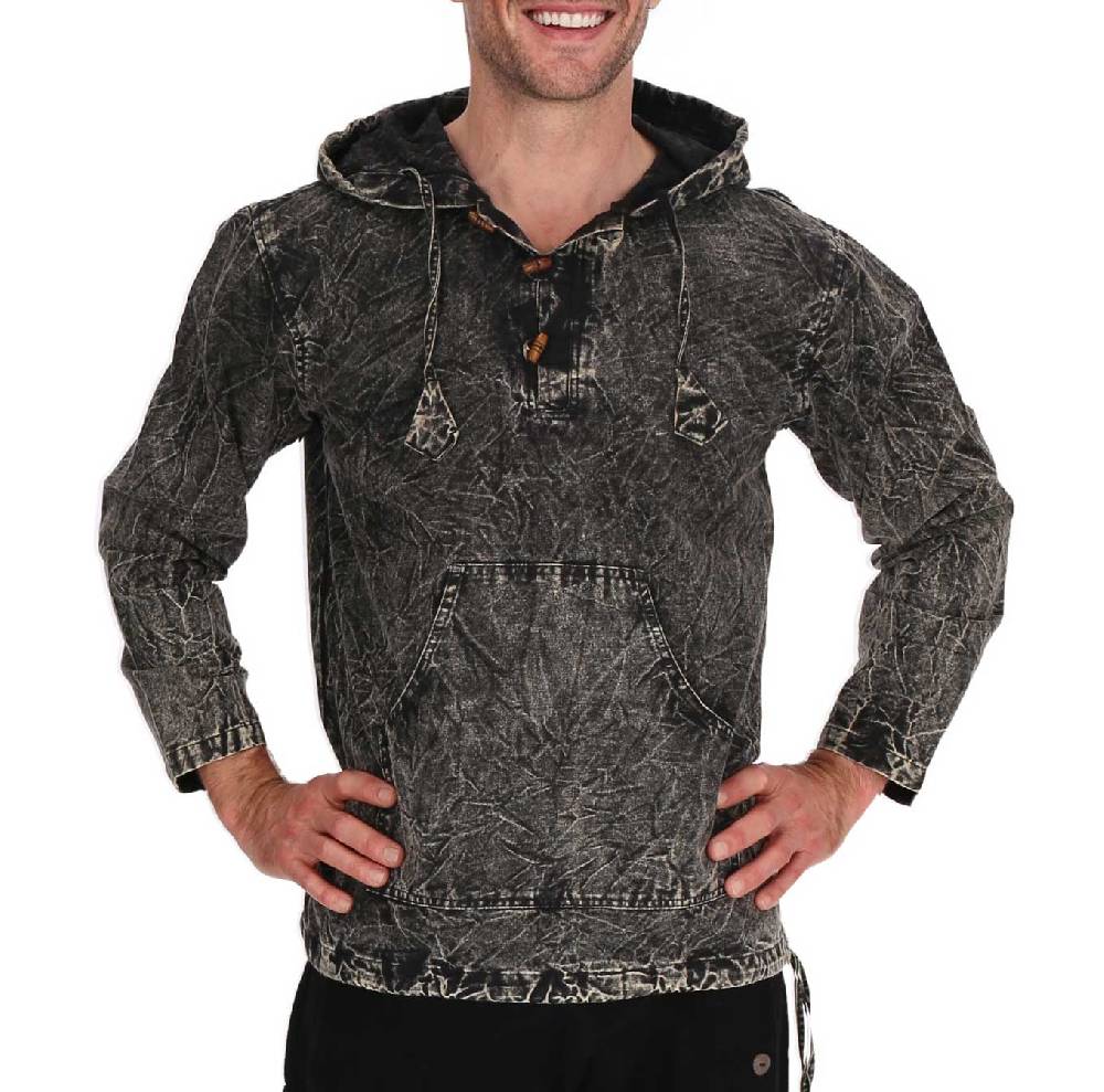 Kunst Und Magie Baja Hoodie Herren Alternativ Kapuzenpulli Stonewashed Gefüttert Nachhaltig Fair