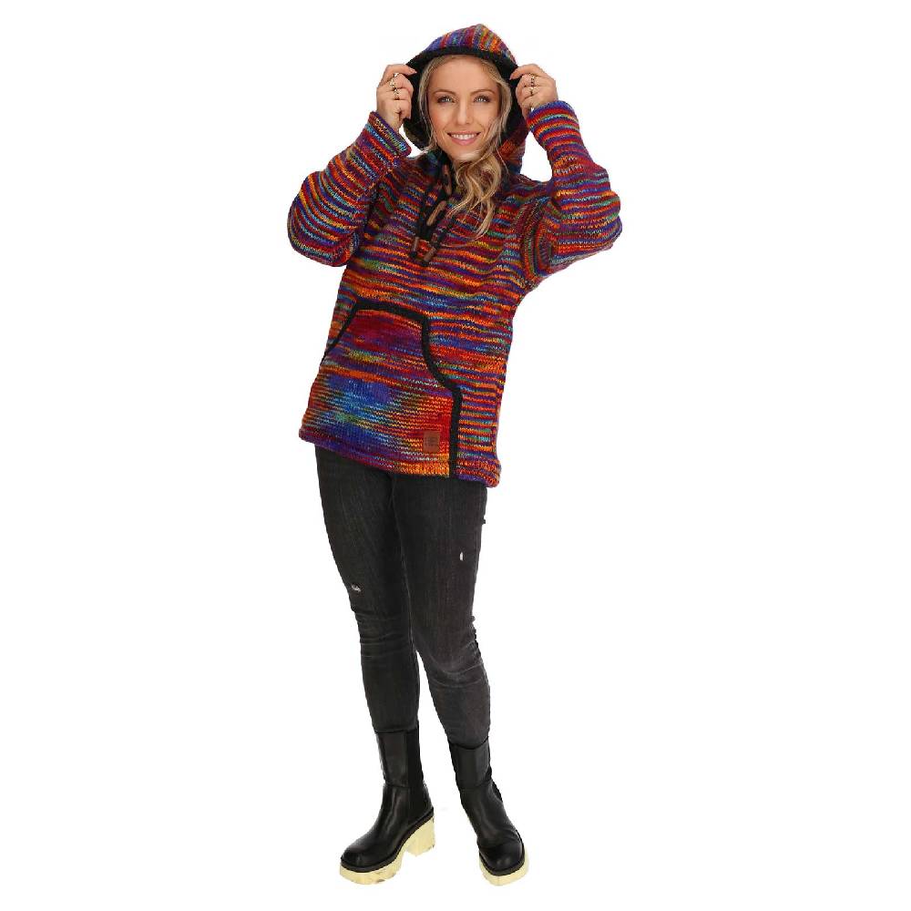 Kunst Und Magie Baja Hoodie Regenbogen Kapuzenpullover Strickjacke Wolle Jacke Mit Kapuze Winter Pullover Unisex