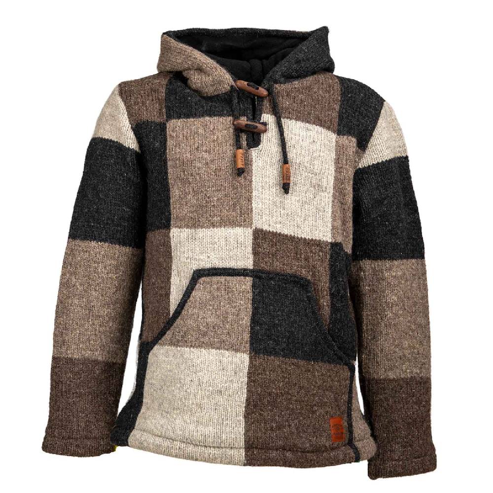 Kunst Und Magie Baja Hoodie Strickjacke Wolle Jacke mit Kapuze Winter Pullover