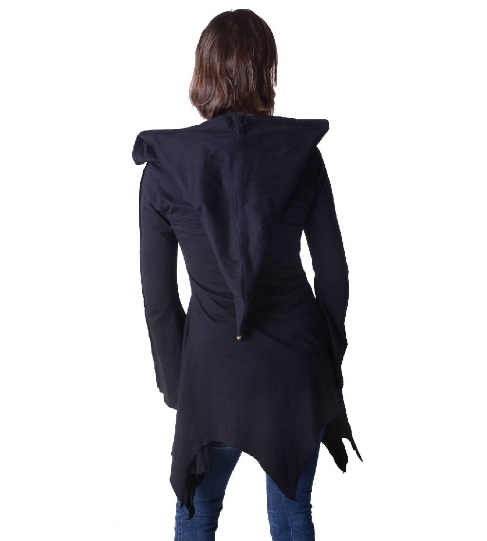 Kunst Und Magie Baumwoll Sweatjacke In Ausgefallenem Design Mit Zipfelkapuze - Damenjacke Zum Überziehen