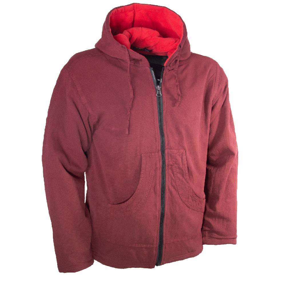 Kunst Und Magie Baumwolljacke mit Fleecefutter und Kapuze - Hippie Jacke mit Reißverschluss