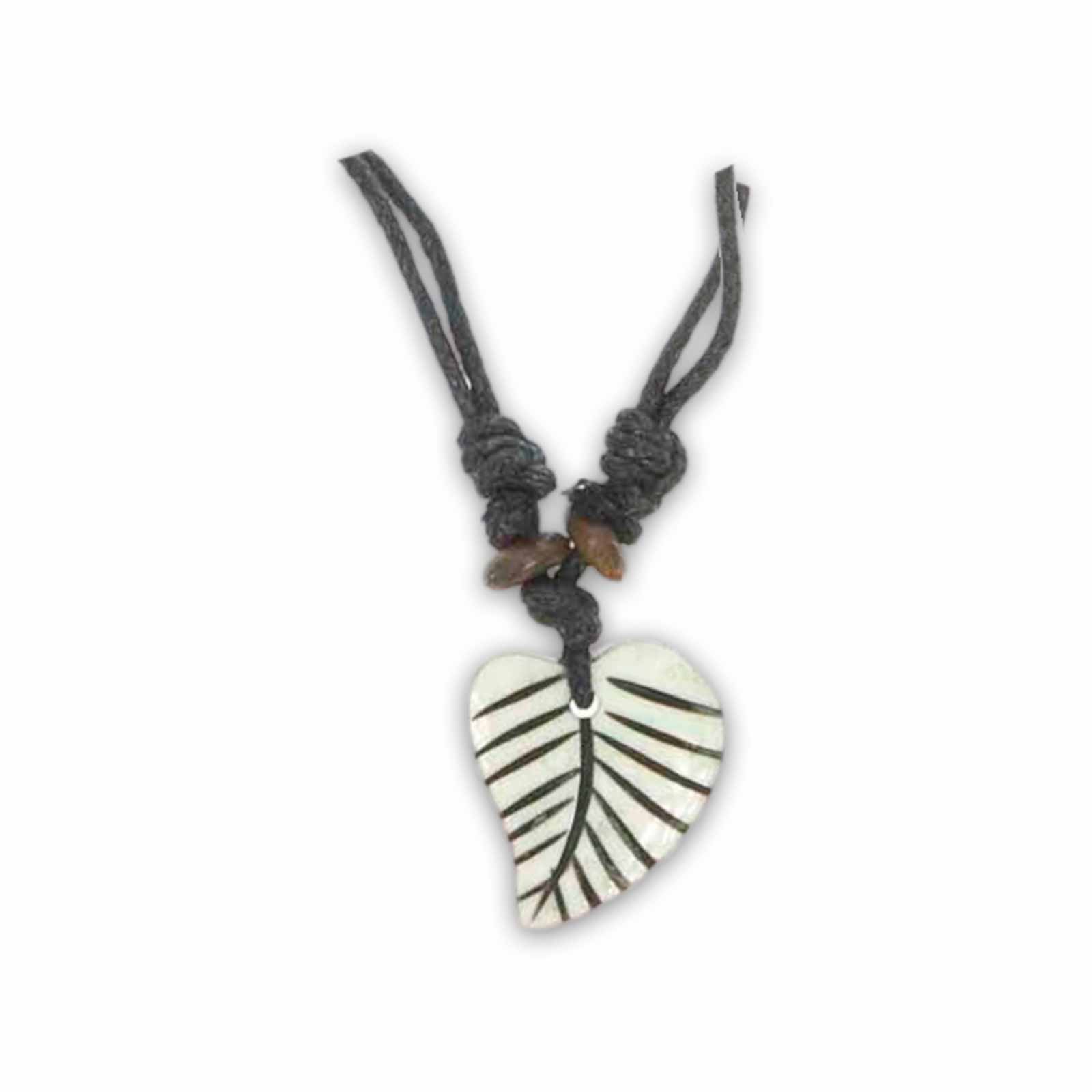 Kunst Und Magie Blatt Amulett Anhänger Talisman Handgeschnitzt mit Textilband Halskette