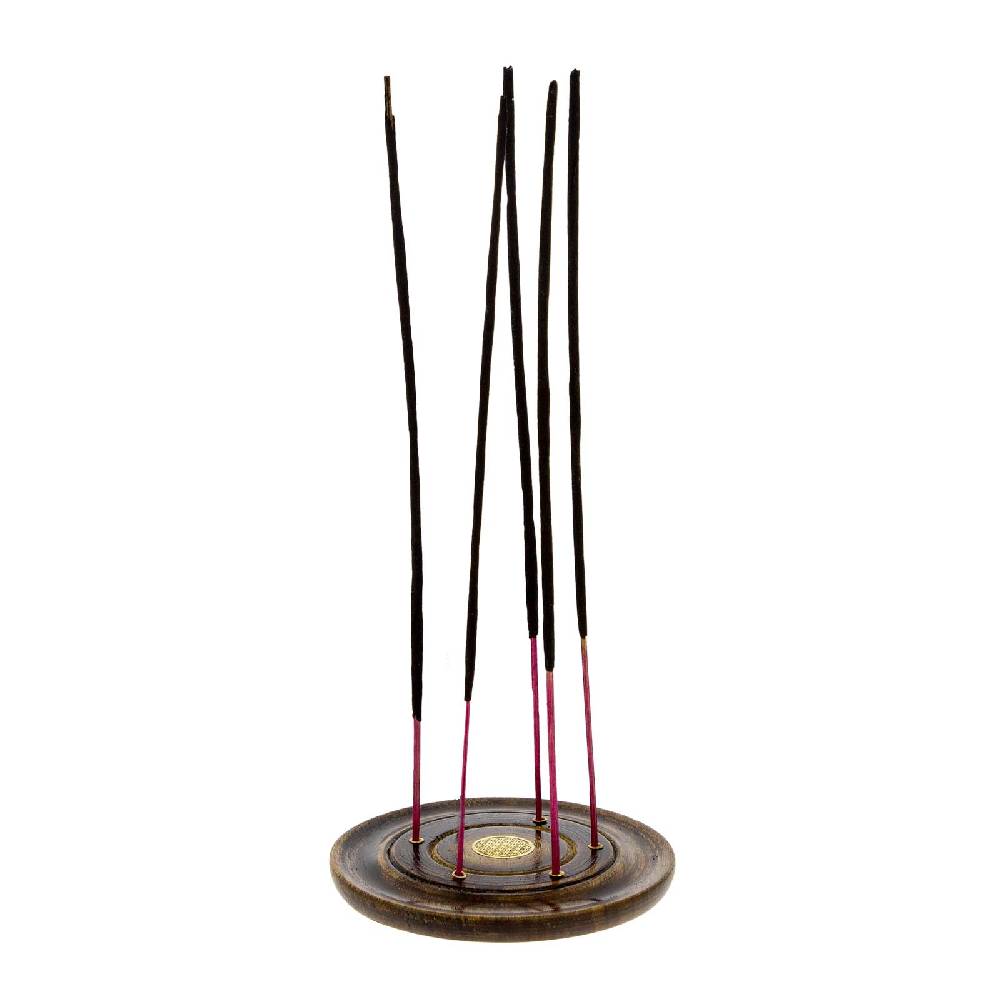 Kunst Und Magie Blume Des Lebens Halter Für Räucherstäbchen Kegel Räucherstäbchenhalter Aus Holz Rund 10cm