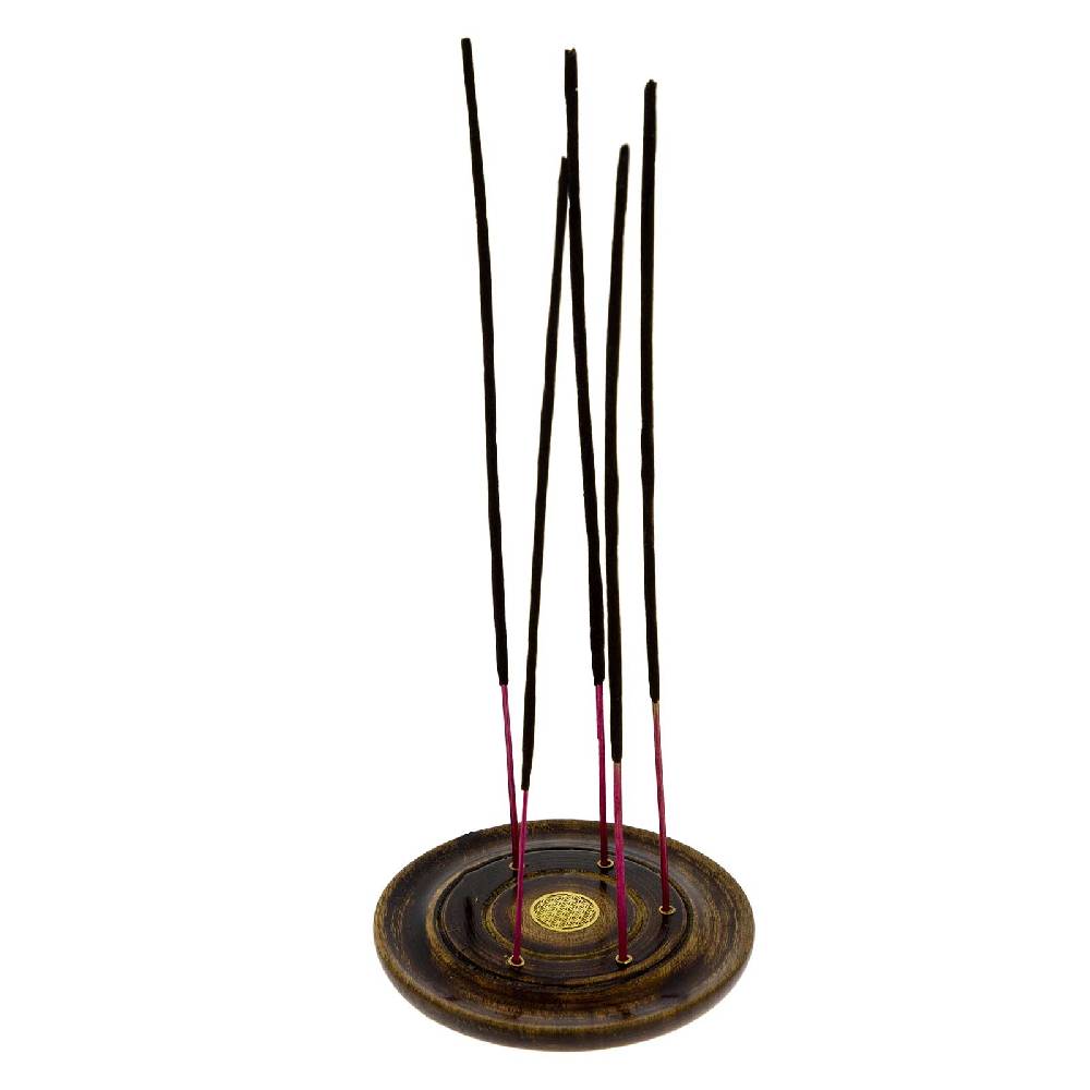 Kunst Und Magie Blume Des Lebens Halter Für Räucherstäbchen Kegel Räucherstäbchenhalter Aus Holz Rund 10cm