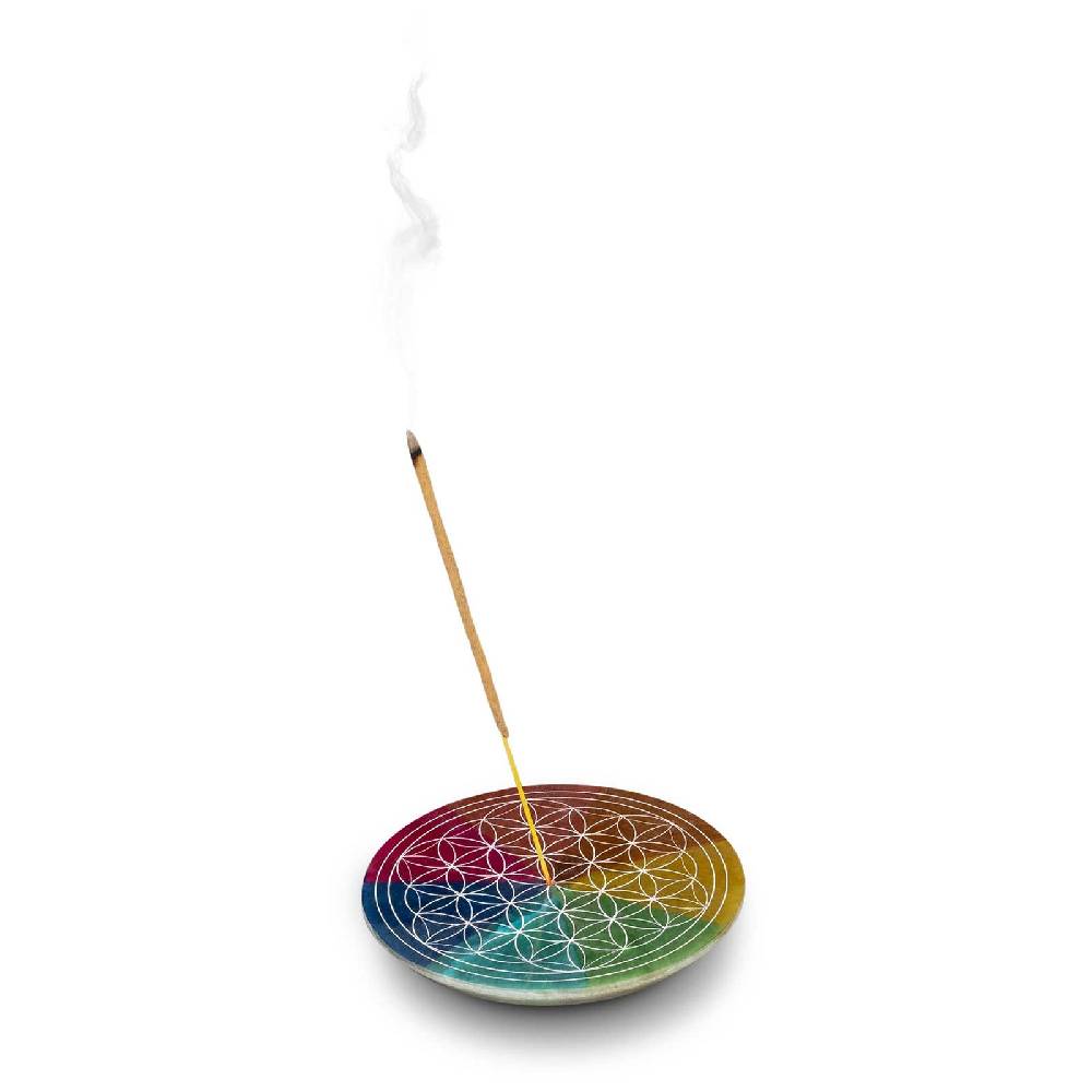 Kunst Und Magie Blume Des Lebens Halter Für Räucherstäbchen Und Kegel Räucherstäbchenhalter Aus Speckstein 10cm