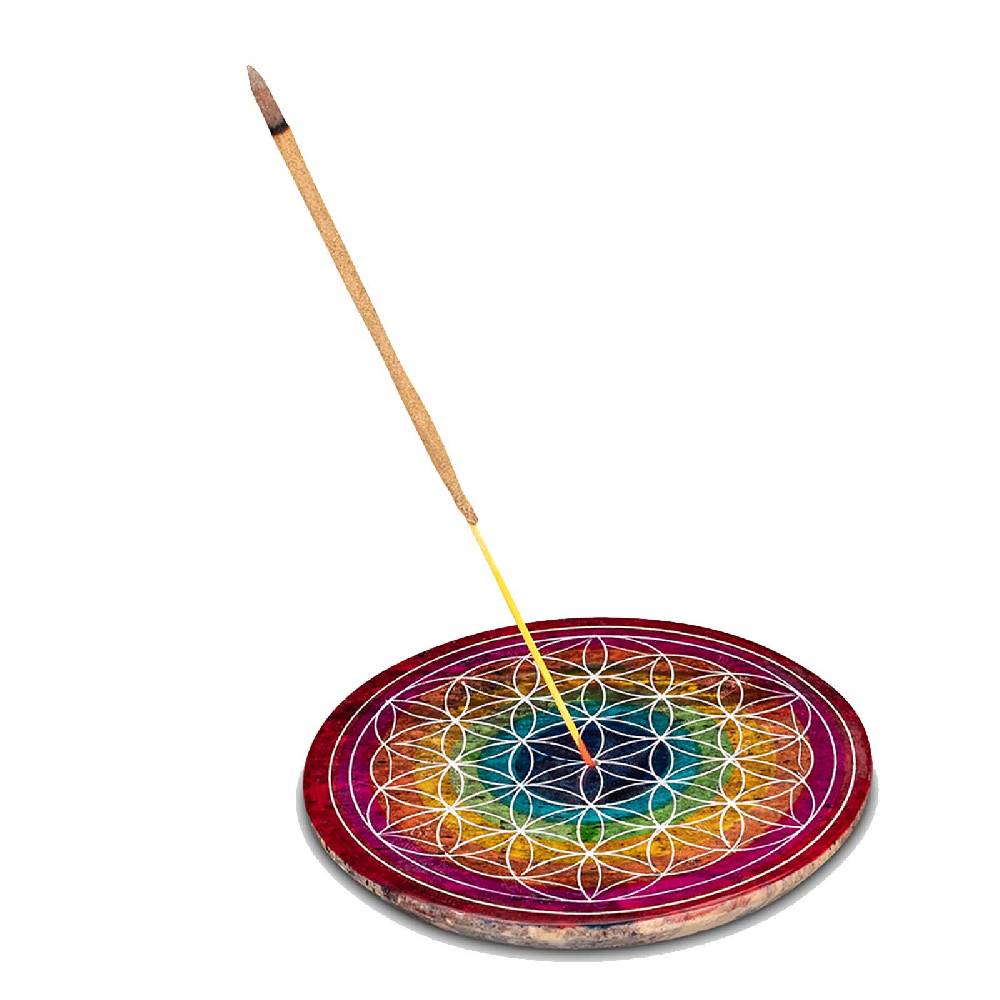 Kunst Und Magie Blume Des Lebens Halter Für Räucherstäbchen Und Kegel Räucherstäbchenhalter Aus Speckstein 10cm