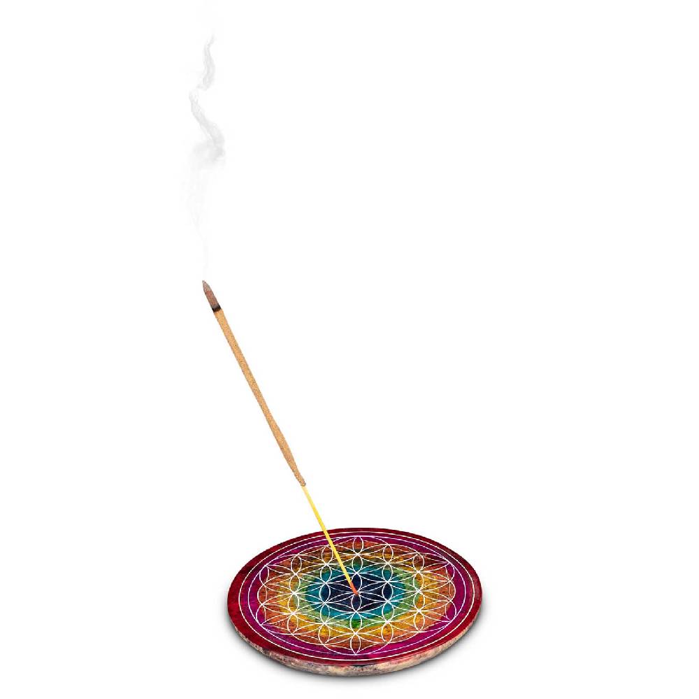 Kunst Und Magie Blume Des Lebens Halter Für Räucherstäbchen Und Kegel Räucherstäbchenhalter Aus Speckstein 10cm