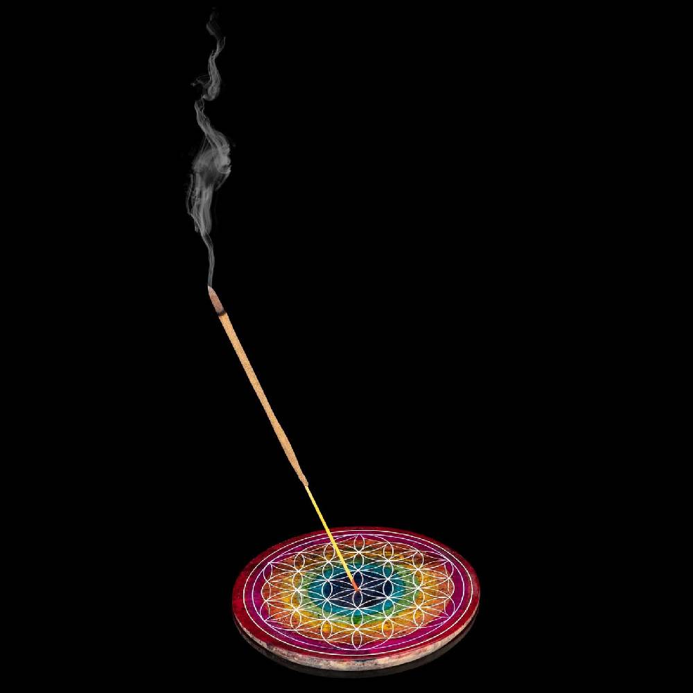 Kunst Und Magie Blume Des Lebens Halter Für Räucherstäbchen Und Kegel Räucherstäbchenhalter Aus Speckstein 10cm