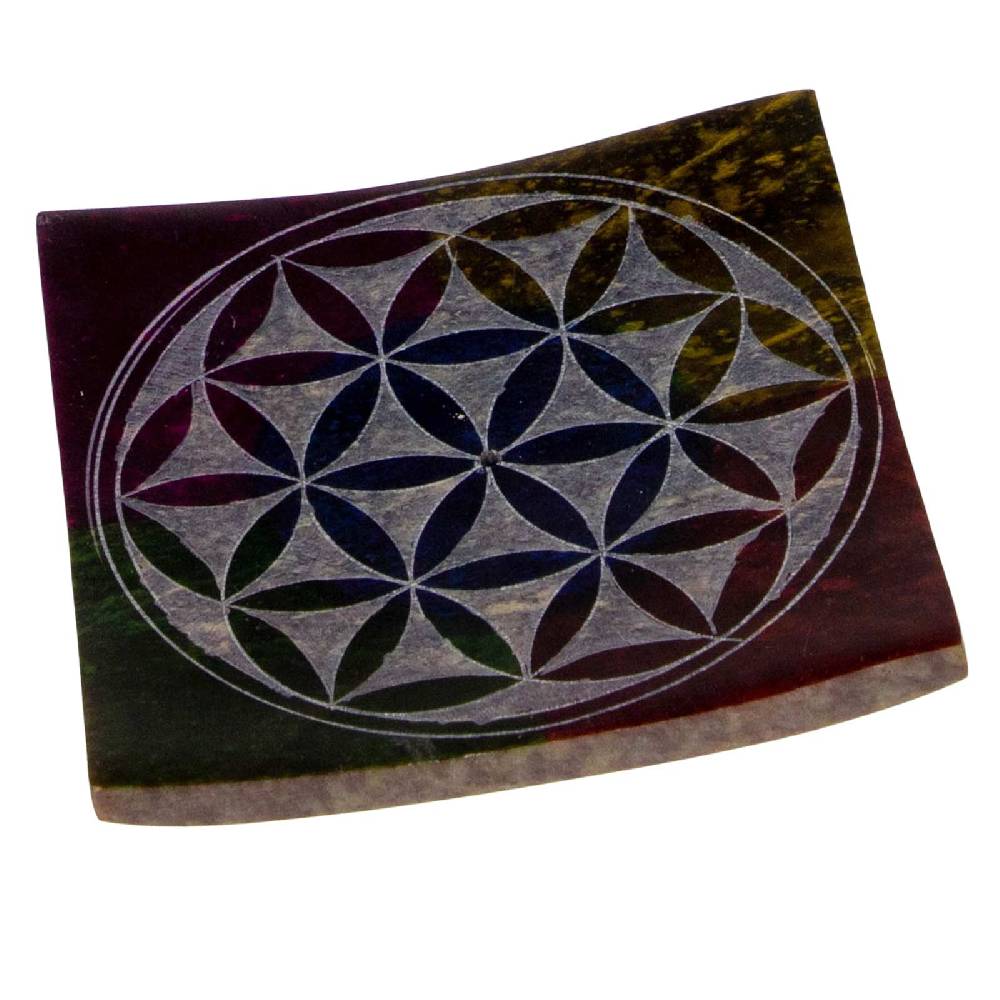 Kunst Und Magie Blume Des Lebens Halter Für Räucherstäbchen Und Kegel Räucherstäbchenhalter Aus Speckstein 10cm