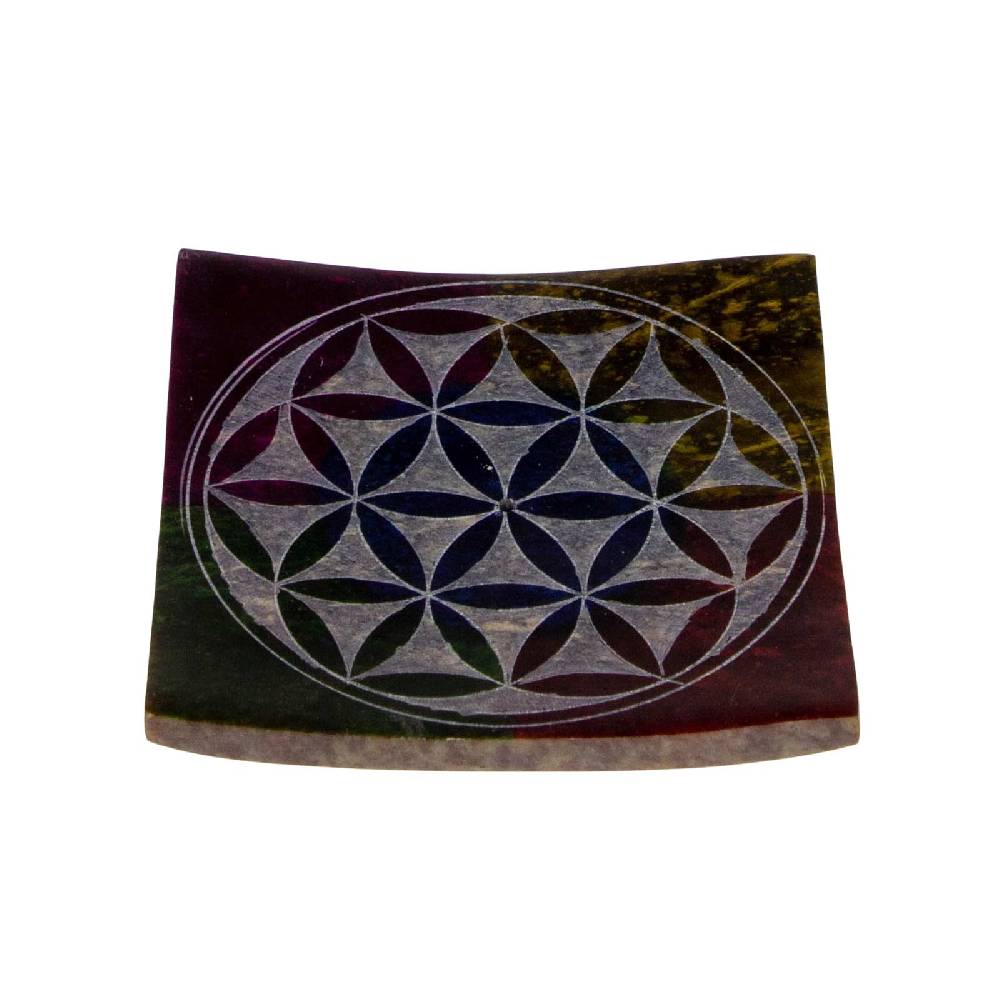 Kunst Und Magie Blume Des Lebens Halter Für Räucherstäbchen Und Kegel Räucherstäbchenhalter Aus Speckstein 10cm