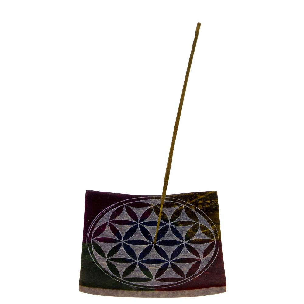 Kunst Und Magie Blume Des Lebens Halter Für Räucherstäbchen Und Kegel Räucherstäbchenhalter Aus Speckstein 10cm