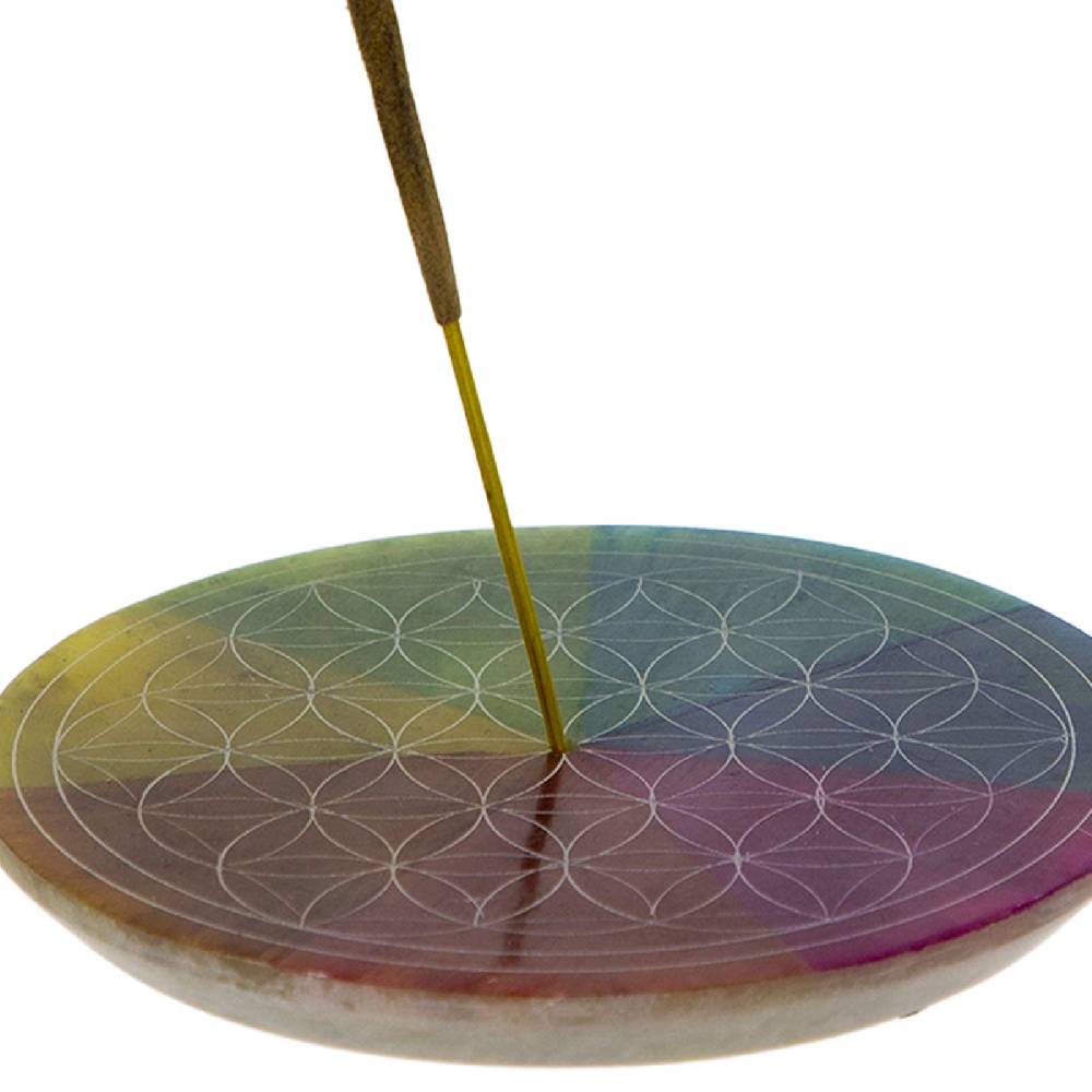 Kunst Und Magie Blume Des Lebens Halter Für Räucherstäbchen Und Kegel Räucherstäbchenhalter Aus Speckstein 10cm