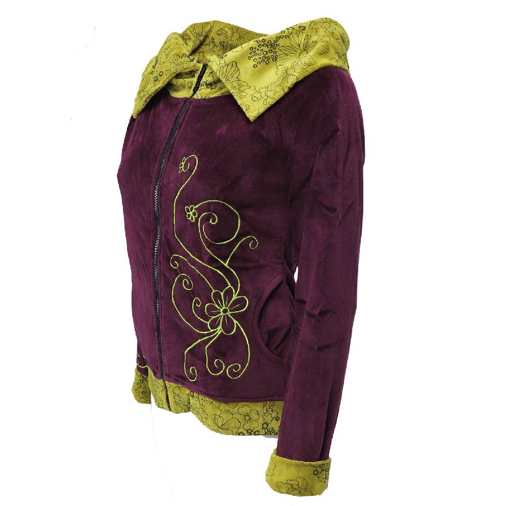 Kunst Und Magie Boho Ethno Jacke Mit Rollkragen Aus Samt