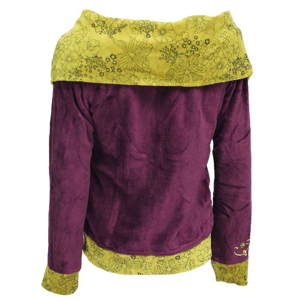 Kunst Und Magie Boho Ethno Jacke Mit Rollkragen Aus Samt