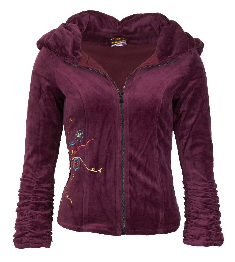 Kunst Und Magie Boho Ethno Jacke Mit Rollkragen Aus Samt