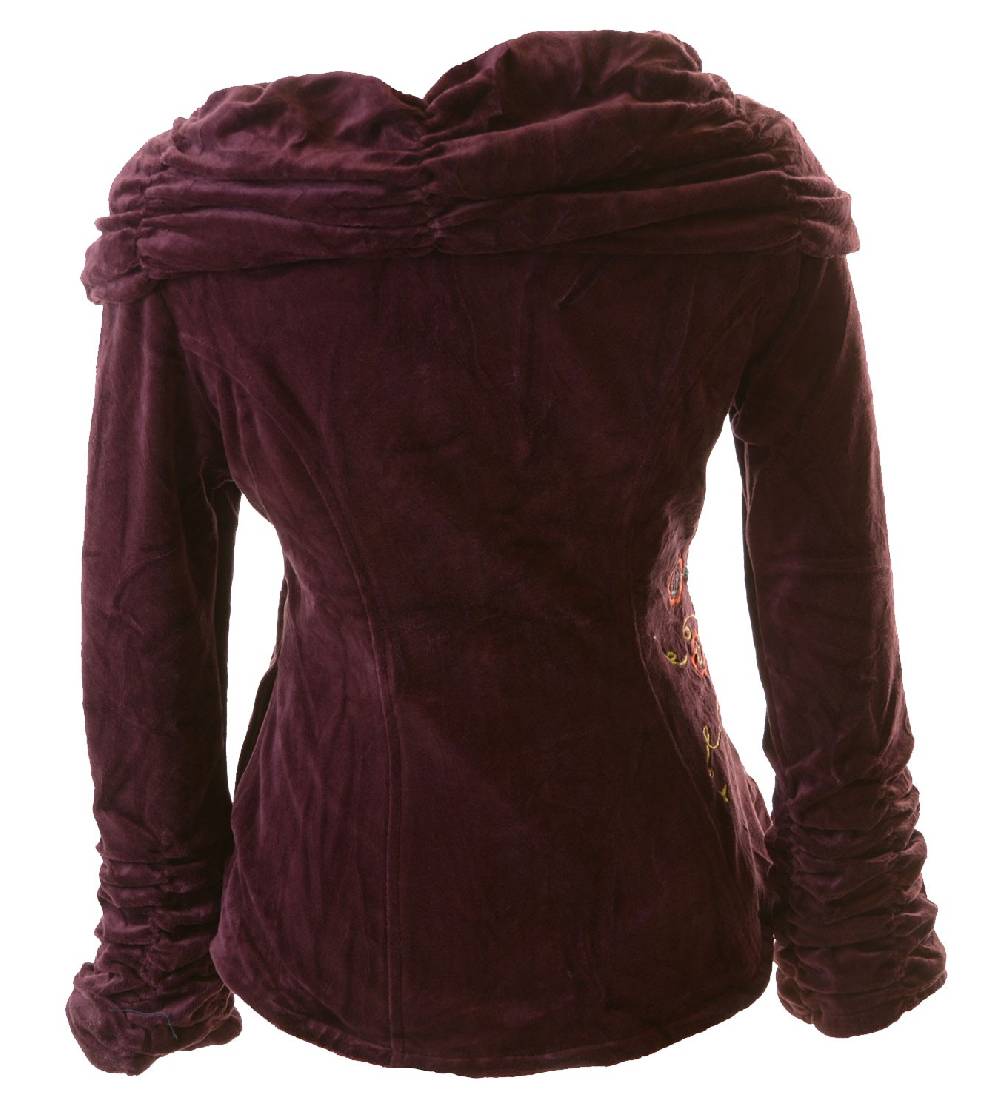 Kunst Und Magie Boho Ethno Jacke Mit Rollkragen Aus Samt