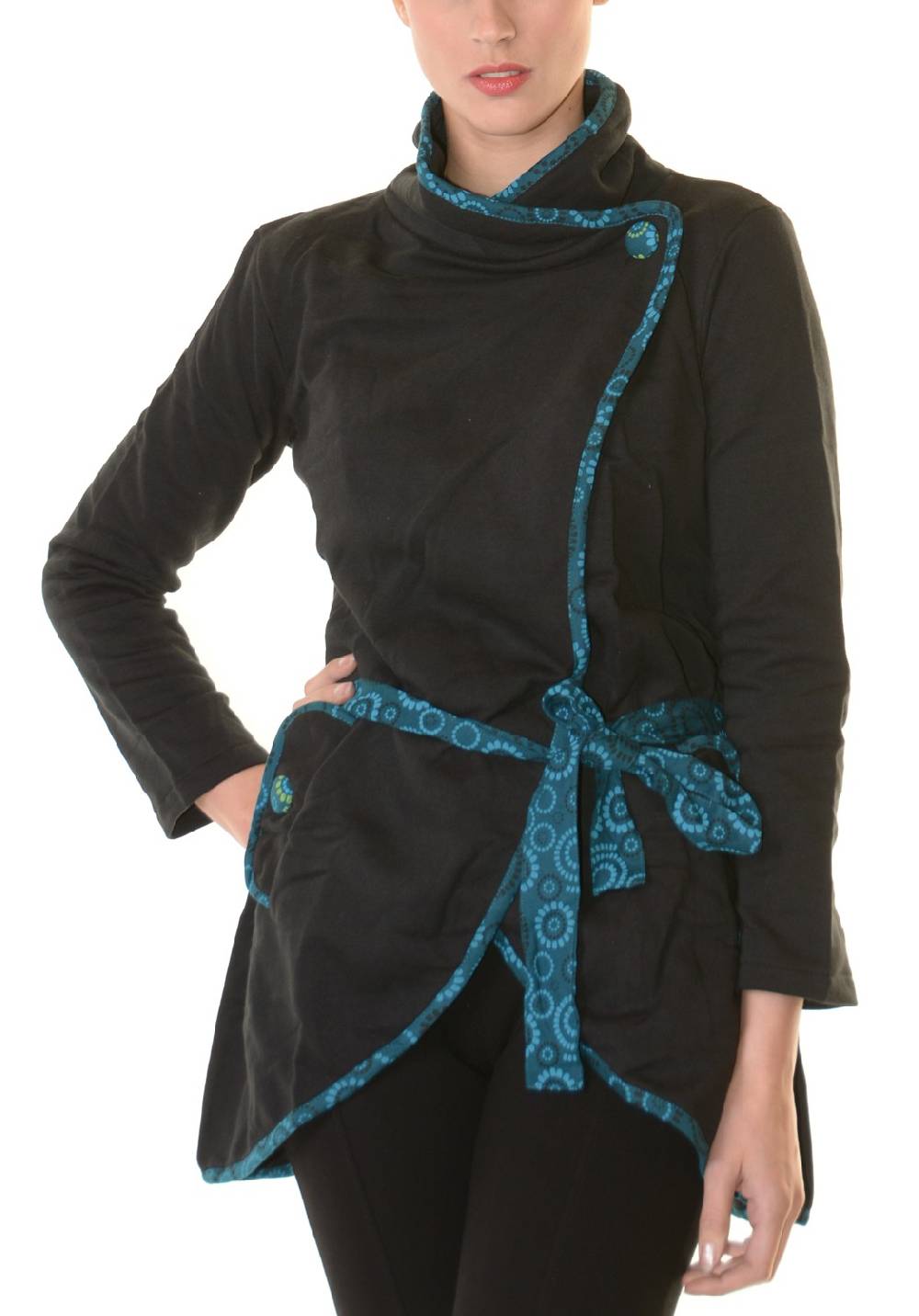 Kunst Und Magie Boho Jacke Damen Baumwolljacke Hippie Jacke im auffälligen "Geisha"-Design