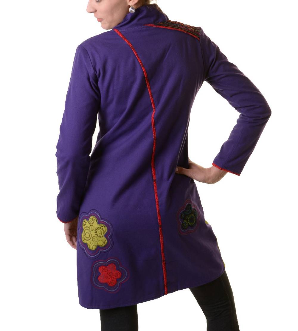 Kunst Und Magie Bohojacke Damenjacke Goa Psy Hippie Mit Bunter Blumenstickerei