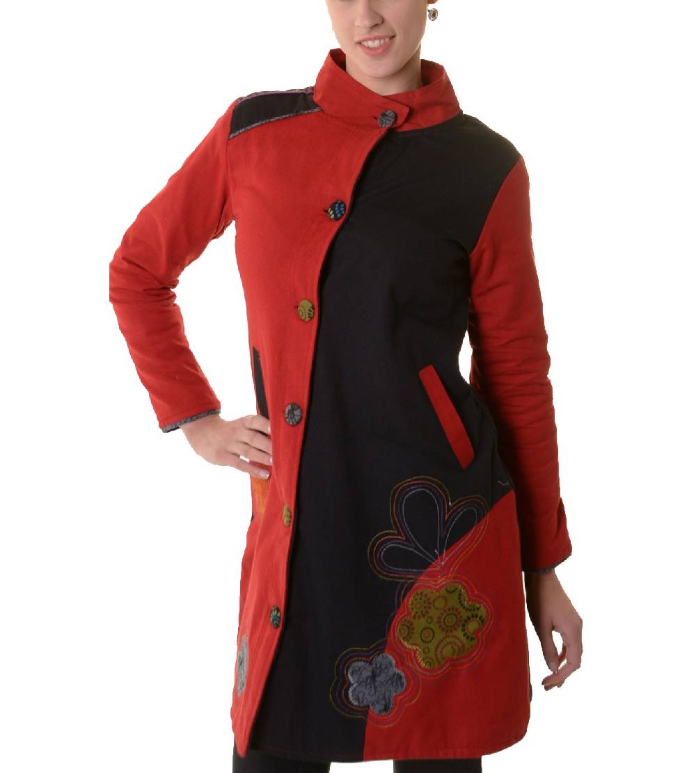 Kunst Und Magie Bohojacke Damenjacke Goa Psy Hippie Mit Bunter Blumenstickerei