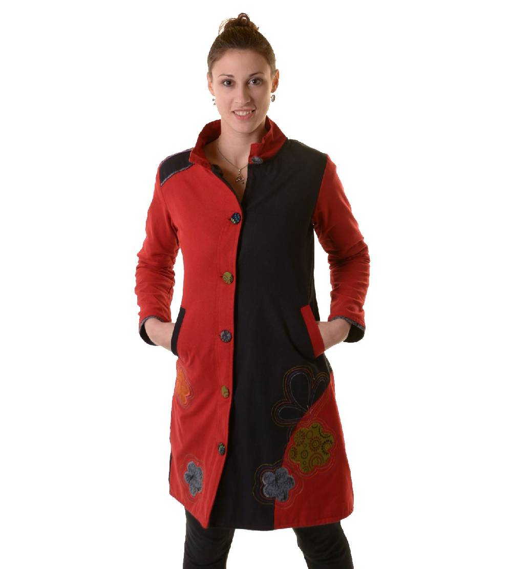 Kunst Und Magie Bohojacke Damenjacke Goa Psy Hippie Mit Bunter Blumenstickerei