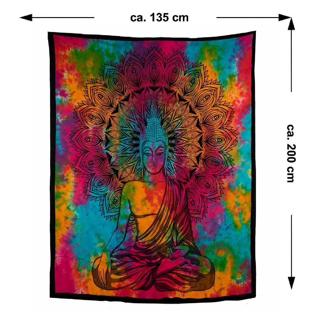 Kunst Und Magie Buddha Dekotuch Große Tagesdecke Wandbehang Tuch Goa Ca. 135 X 200cm