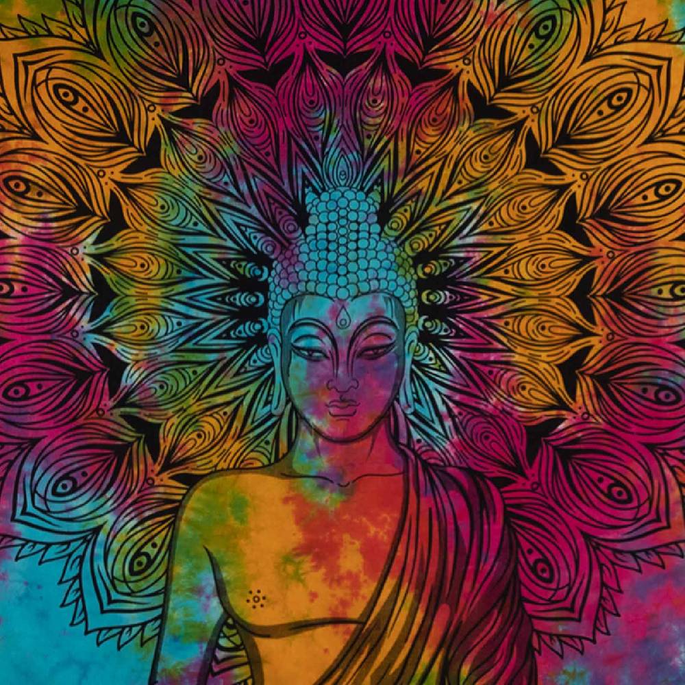 Kunst Und Magie Buddha Dekotuch Große Tagesdecke Wandbehang Tuch Goa Ca. 135 X 200cm