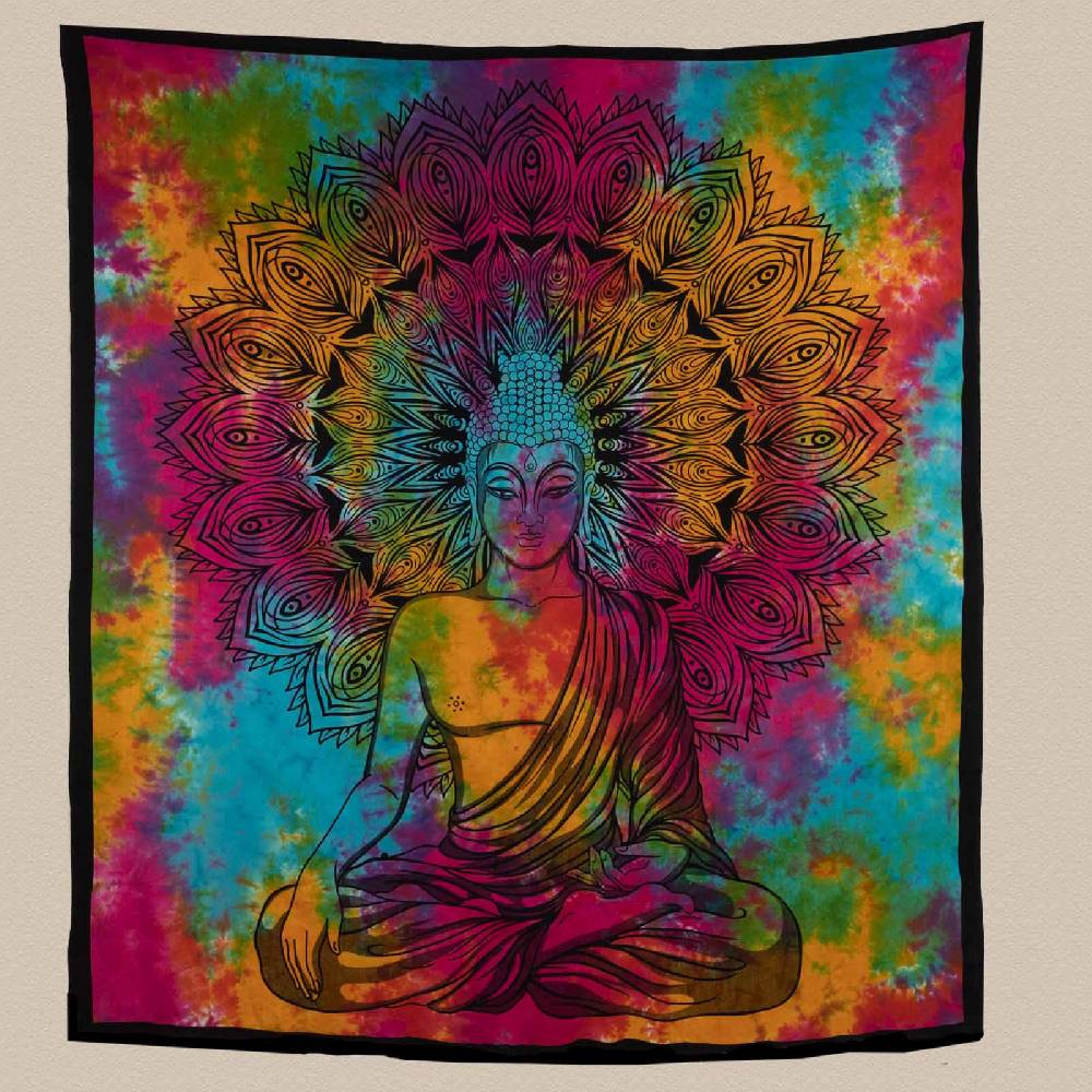 Kunst Und Magie Buddha Dekotuch Große Tagesdecke Wandbehang Tuch Goa Ca. 135 X 200cm