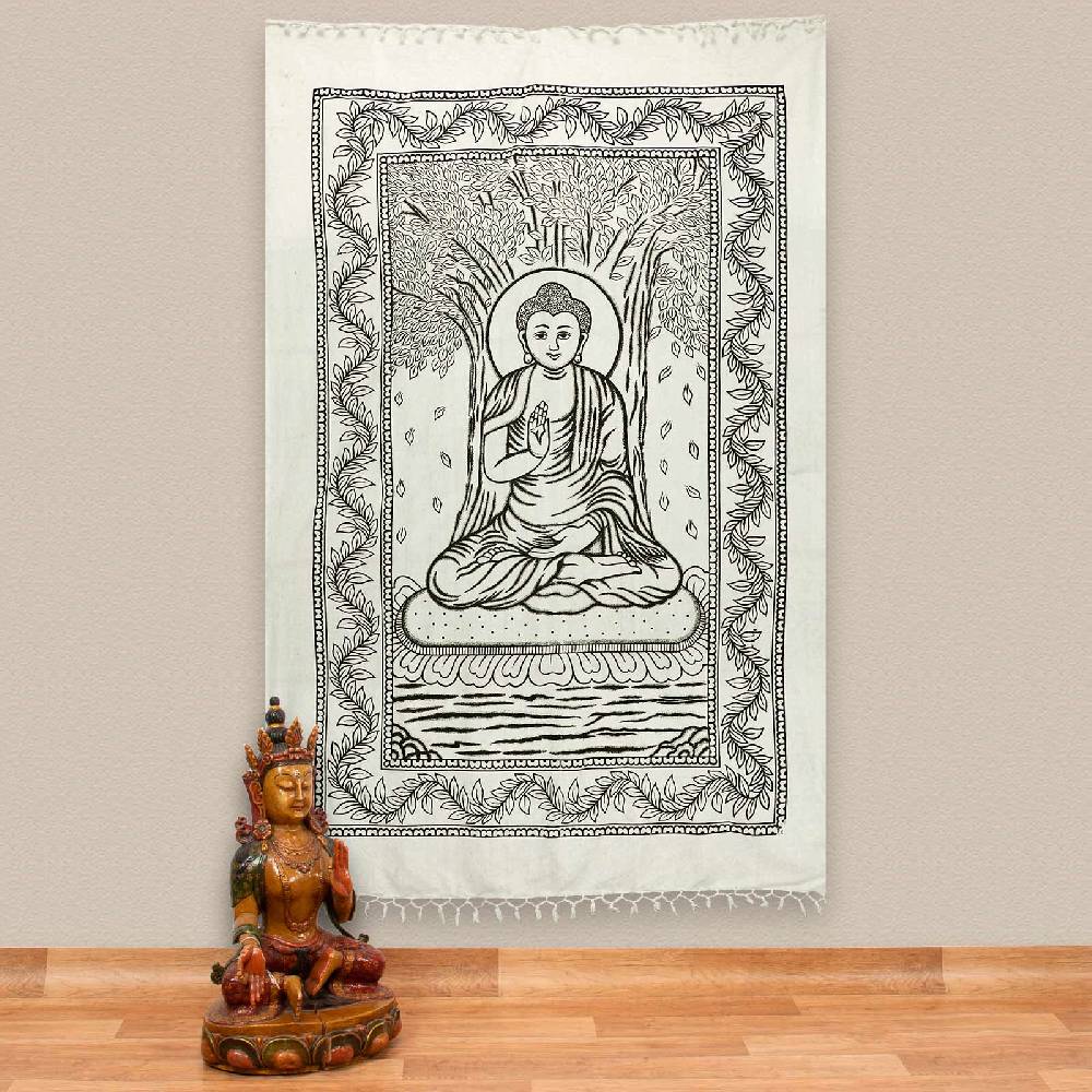 Kunst Und Magie Buddha Dekotuch Große Tagesdecke Wandbehang Tuch Goa ca. 140 x 220cm