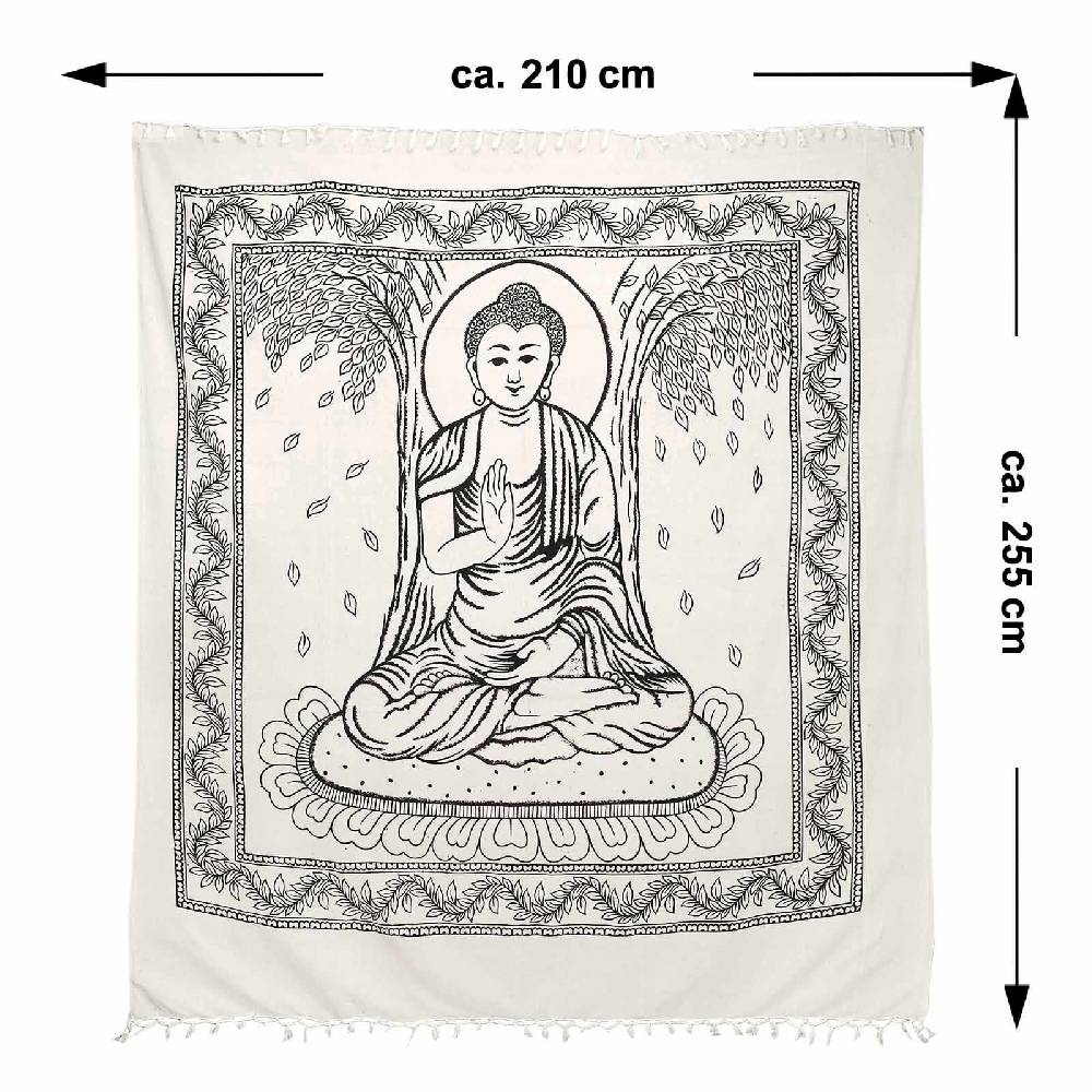 Kunst Und Magie Buddha Dekotuch Große Tagesdecke Wandbehang Tuch Goa Ca. 210 X 255 Cm