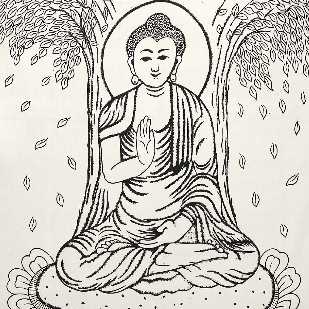 Kunst Und Magie Buddha Dekotuch Große Tagesdecke Wandbehang Tuch Goa Ca. 210 X 255 Cm