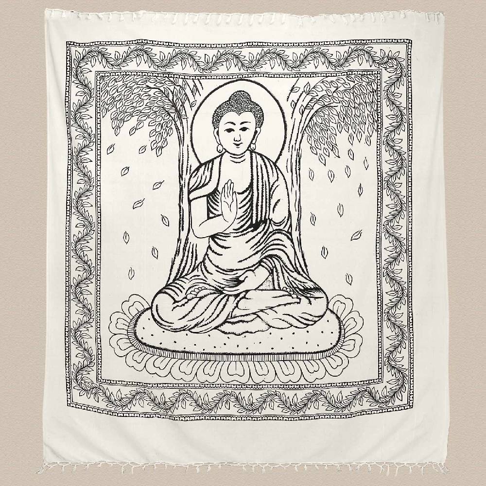 Kunst Und Magie Buddha Dekotuch Große Tagesdecke Wandbehang Tuch Goa Ca. 210 X 255 Cm