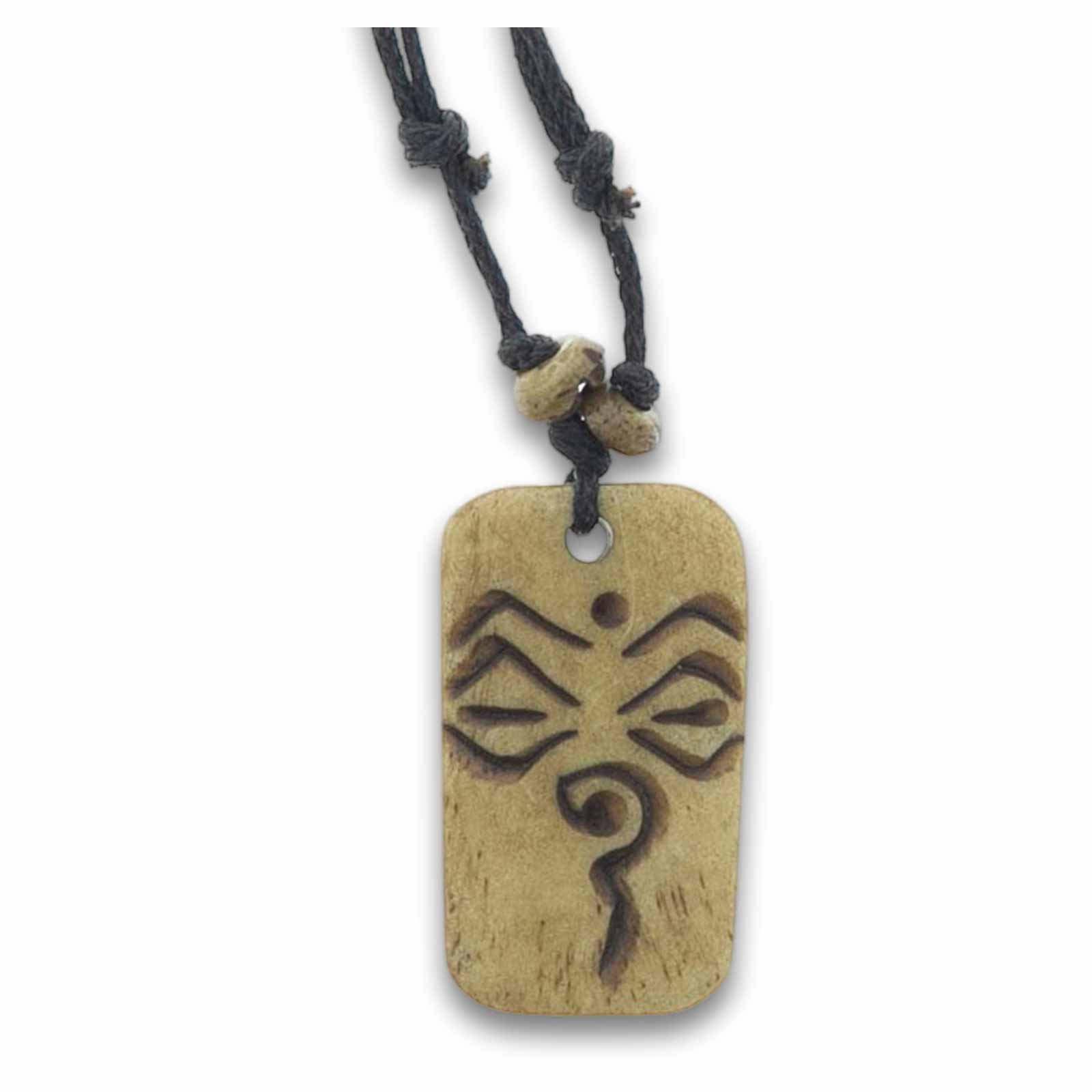 Kunst Und Magie Buddha Eyes augen Buddhas Amulett Anhänger Talisman Handgeschnitzt mit Textilband