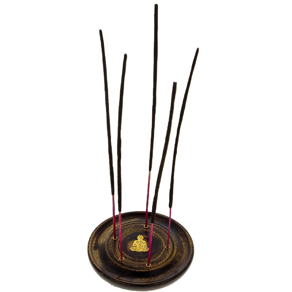 Kunst Und Magie Buddha Halter Für Räucherstäbchen Kegel Räucherstäbchenhalter Aus Holz Rund 10cm