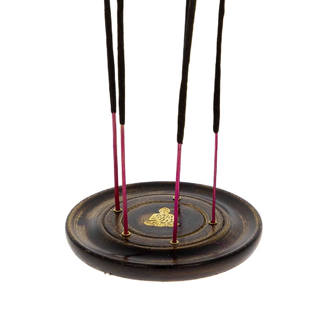 Kunst Und Magie Buddha Halter Für Räucherstäbchen Kegel Räucherstäbchenhalter Aus Holz Rund 10cm