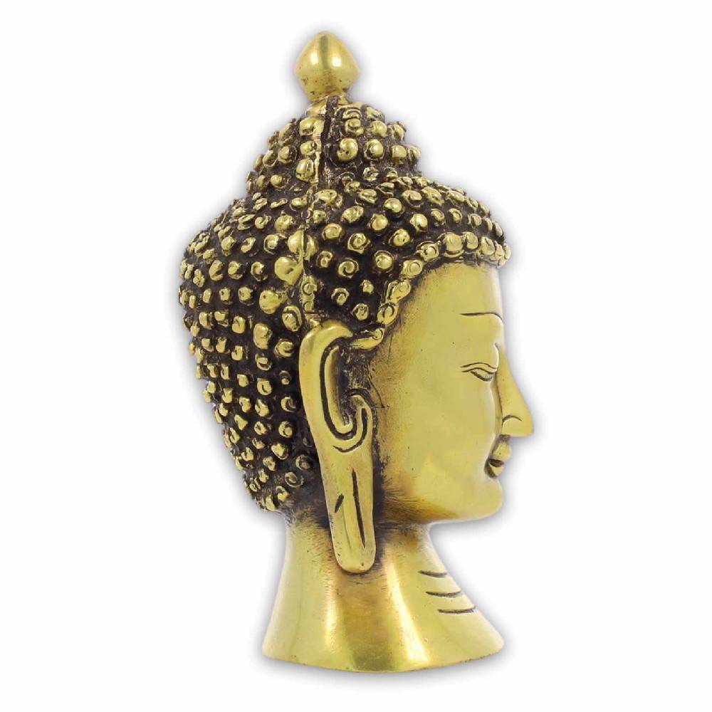 Kunst Und Magie Buddha Kopf Messing Skupltur Figur Statue Ca 14cm