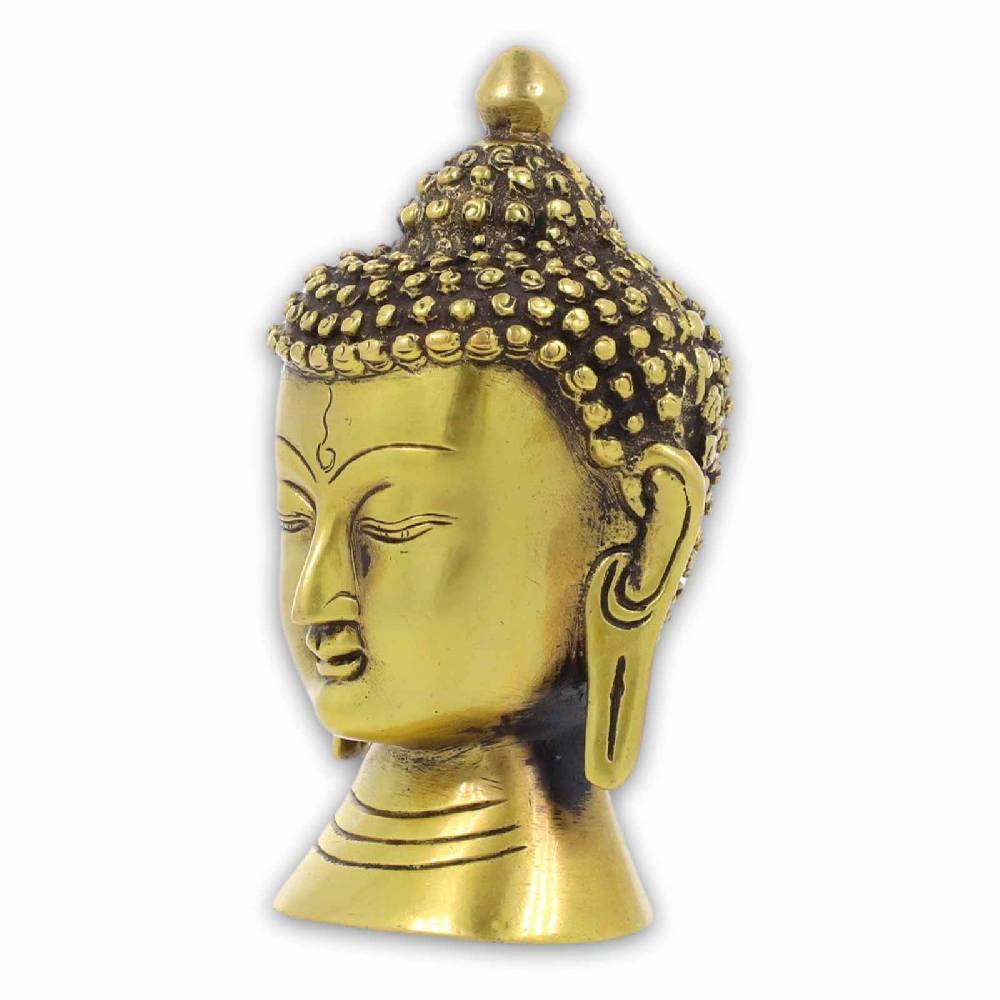 Kunst Und Magie Buddha Kopf Messing Skupltur Figur Statue Ca 14cm