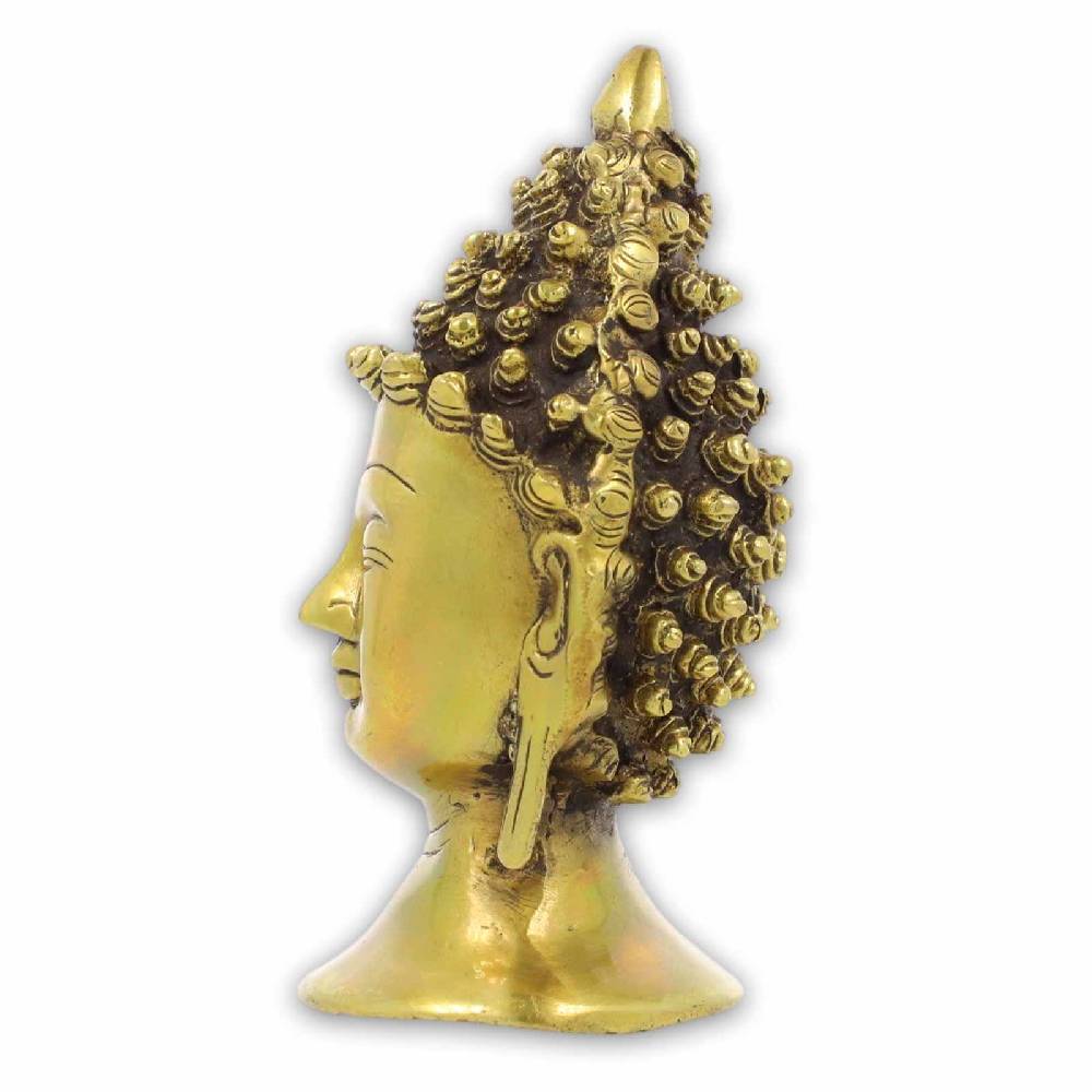 Kunst Und Magie Buddha Kopf Messing Skupltur Figur Statue Ca 16,5cm