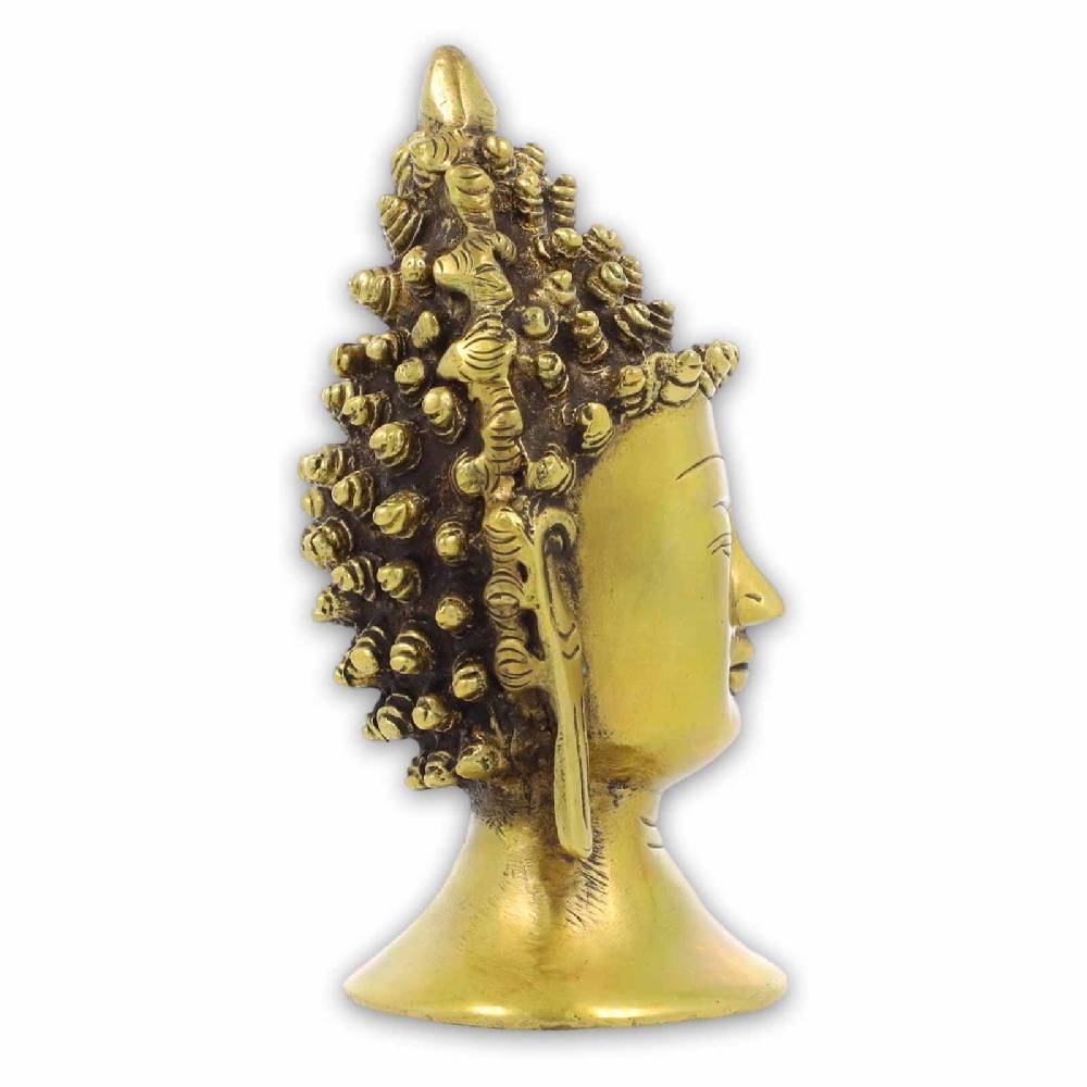 Kunst Und Magie Buddha Kopf Messing Skupltur Figur Statue Ca 16,5cm
