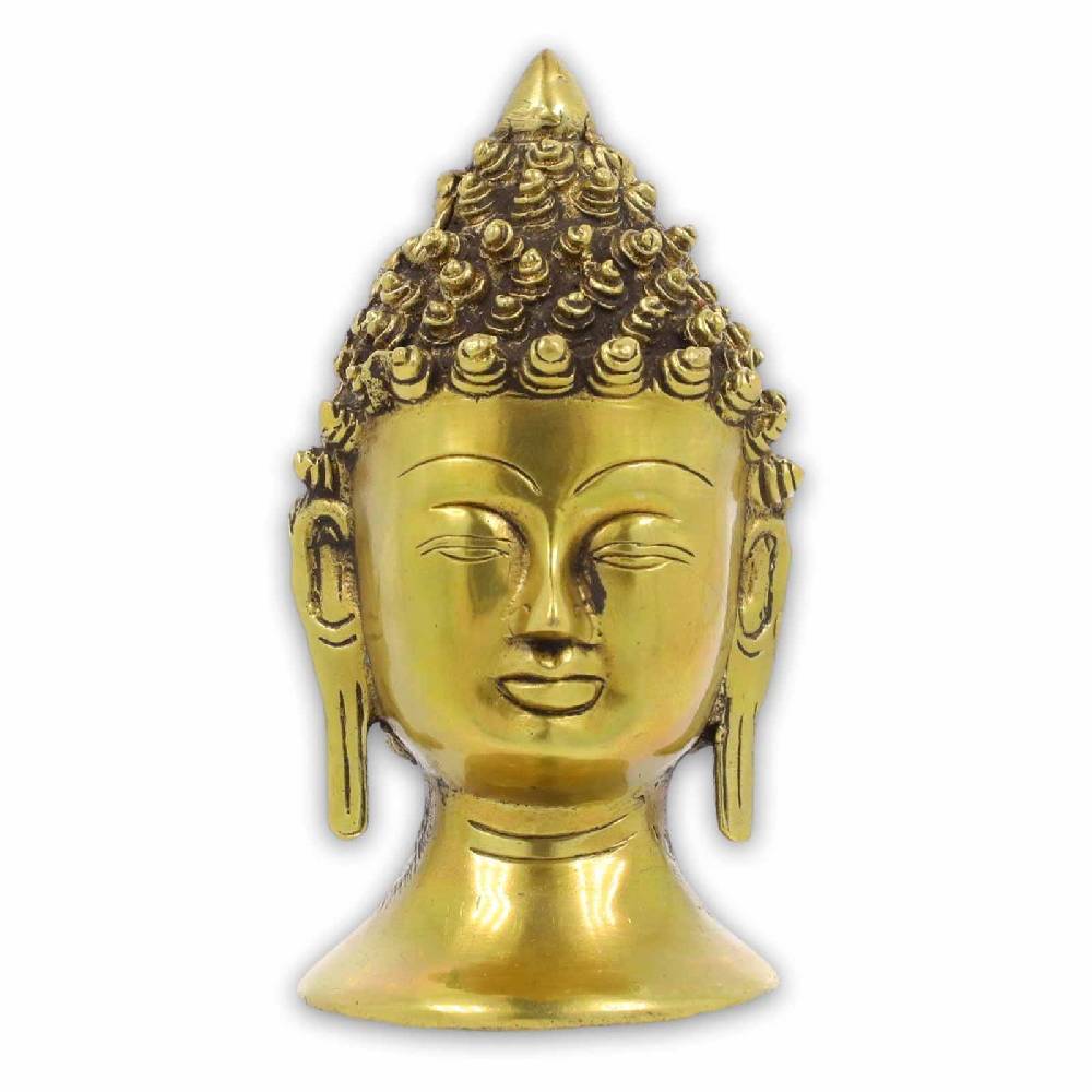 Kunst Und Magie Buddha Kopf Messing Skupltur Figur Statue ca 16,5cm