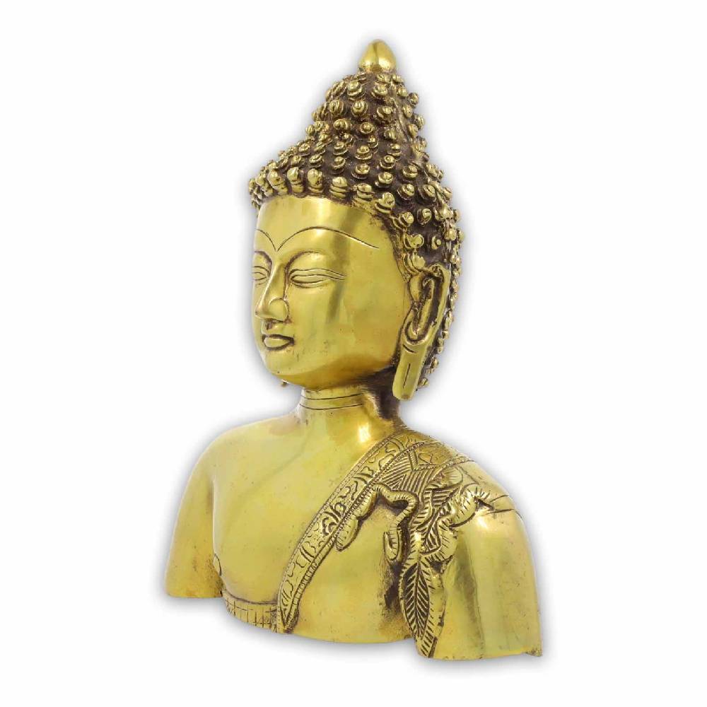 Kunst Und Magie Buddha Kopf Messing Skupltur Figur Statue Ca 27cm