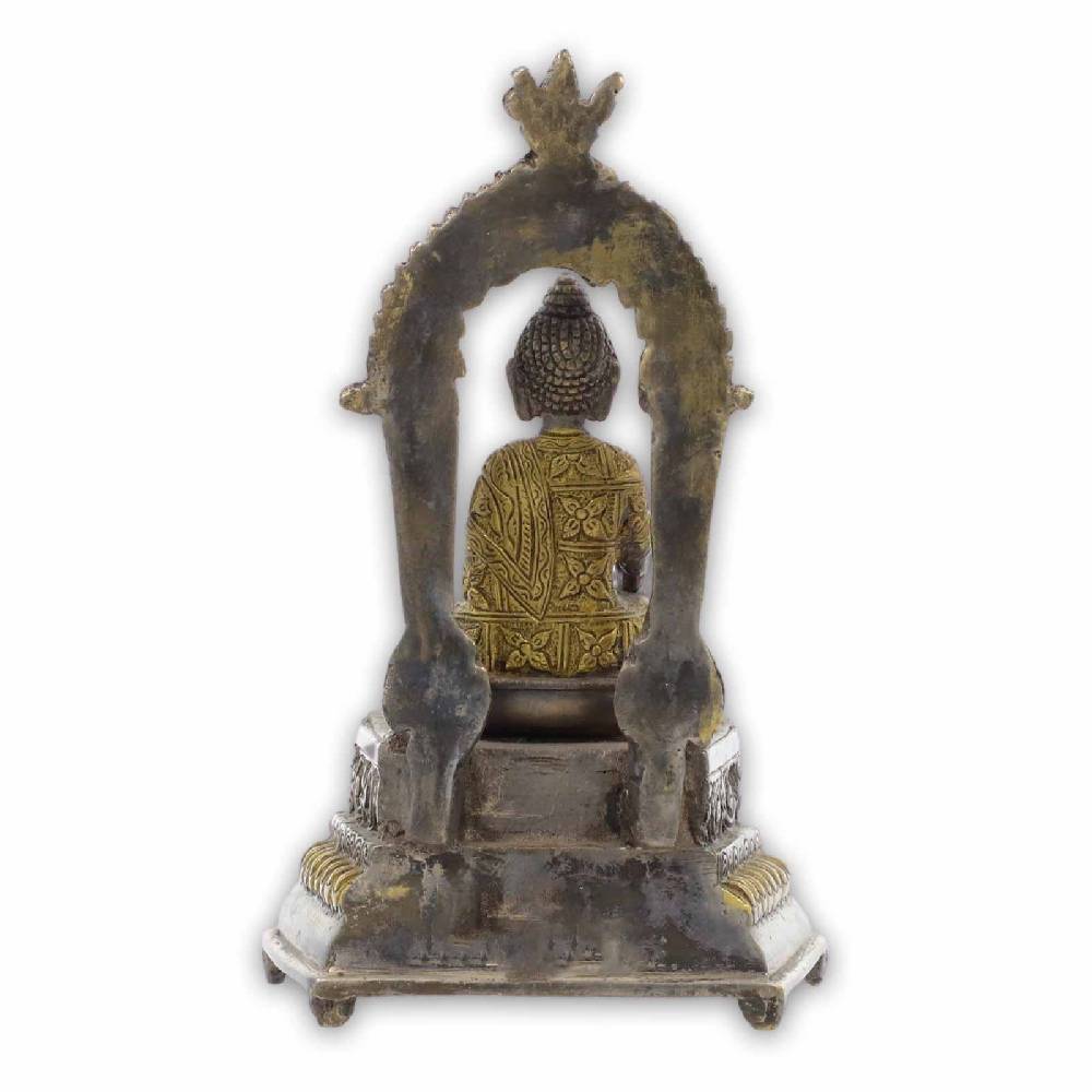 Kunst Und Magie Buddha Medizinbuddha Statue Skulptur Sitzend Messing Figur Ca 17,5cm