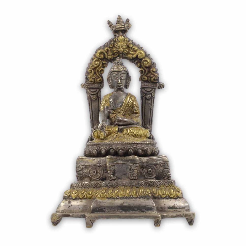 Kunst Und Magie Buddha Medizinbuddha Statue Skulptur sitzend Messing Figur ca 17,5cm
