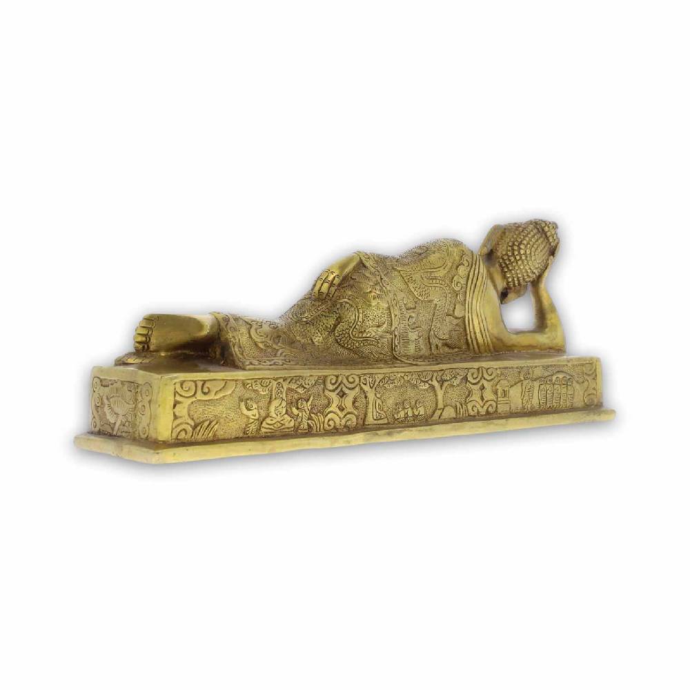 Kunst Und Magie Buddha Statue Skulptur Liegend Messing Figur Ca 30cm 2,5 Kg