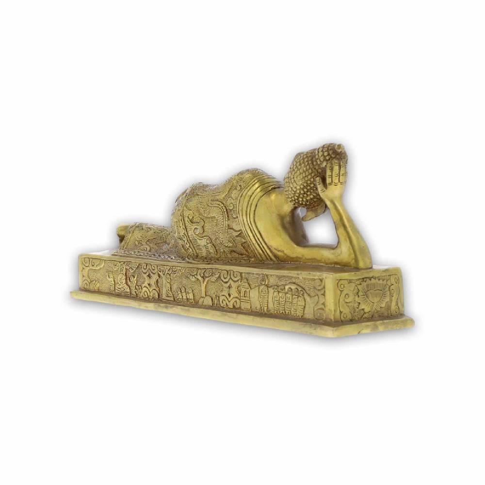 Kunst Und Magie Buddha Statue Skulptur Liegend Messing Figur Ca 30cm 2,5 Kg