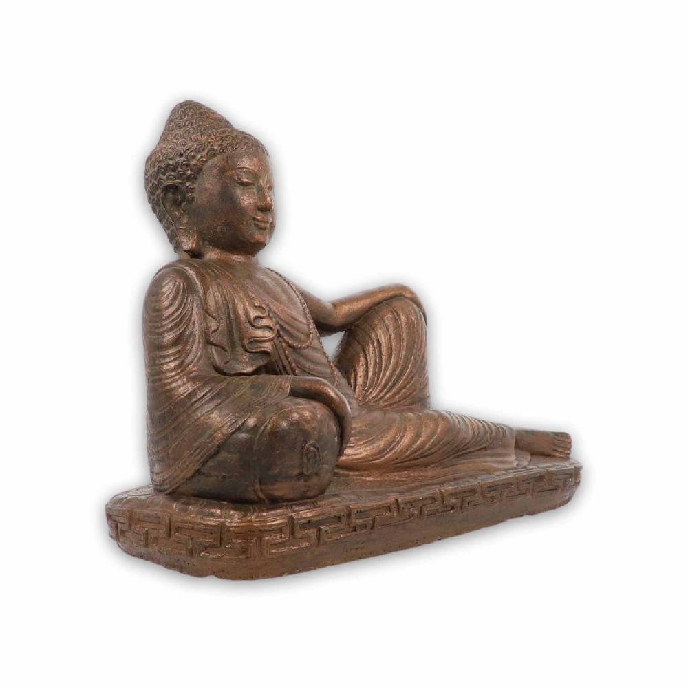 Kunst Und Magie Buddha Statue Skulptur Liegend Steinguss Figur Ca 38x35 Cm