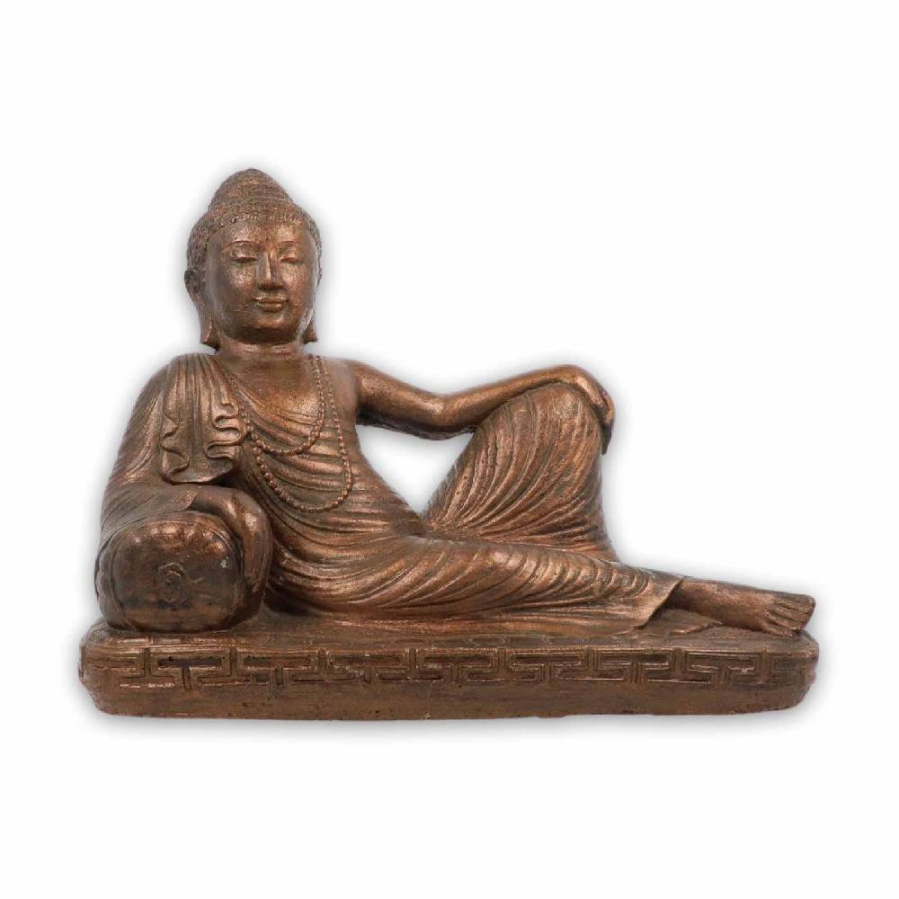 Kunst Und Magie Buddha Statue Skulptur Liegend Steinguss Figur ca 38x35 cm