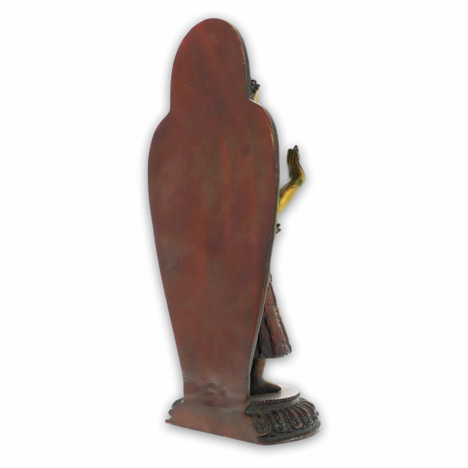Kunst Und Magie Buddha Statue Skulptur Stehend Bronze Figur Ca 35cm Ca 4,6kg Im Tibetischem Stiel