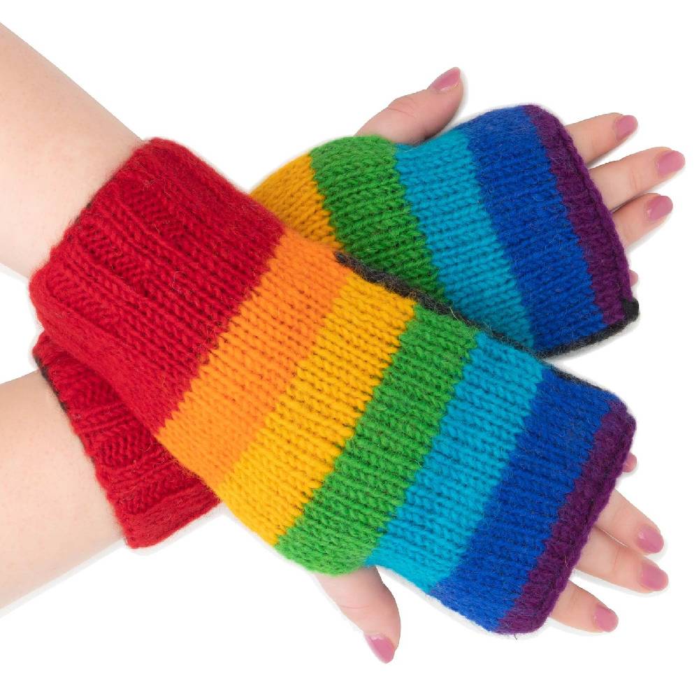 Kunst Und Magie Bunte Armstulpen Stulpen Handwärmer Pulswärmer Handschuhe Wolle Strick Regenbogen