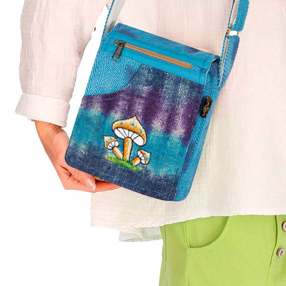 Kunst Und Magie Bunte Hanf Schultertasche Hippie Handtasche Goa Tasche Tie Dye Batik Damen Herren