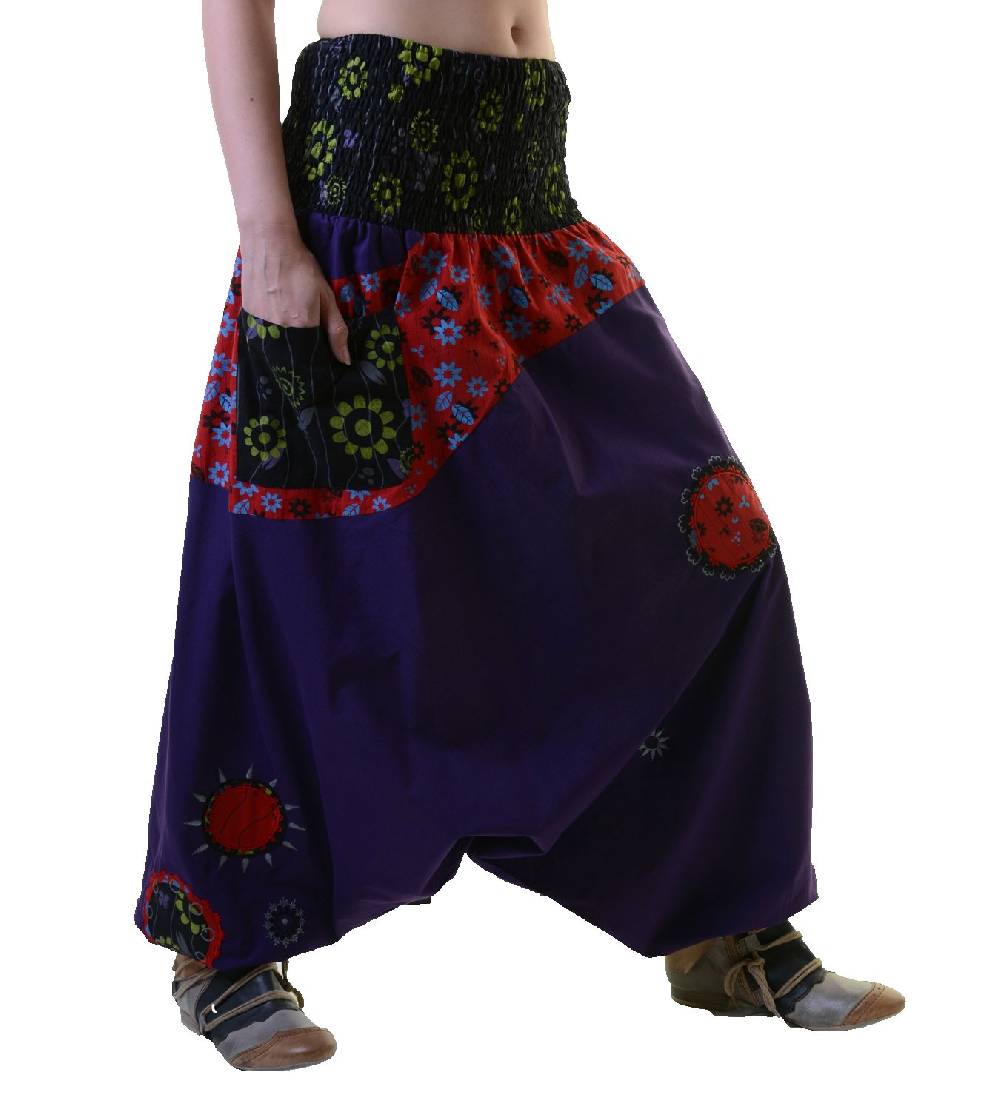 Kunst Und Magie Bunte Haremshose Aus Baumwolle - IBIZA Strandhose - Wellnesshose Goa